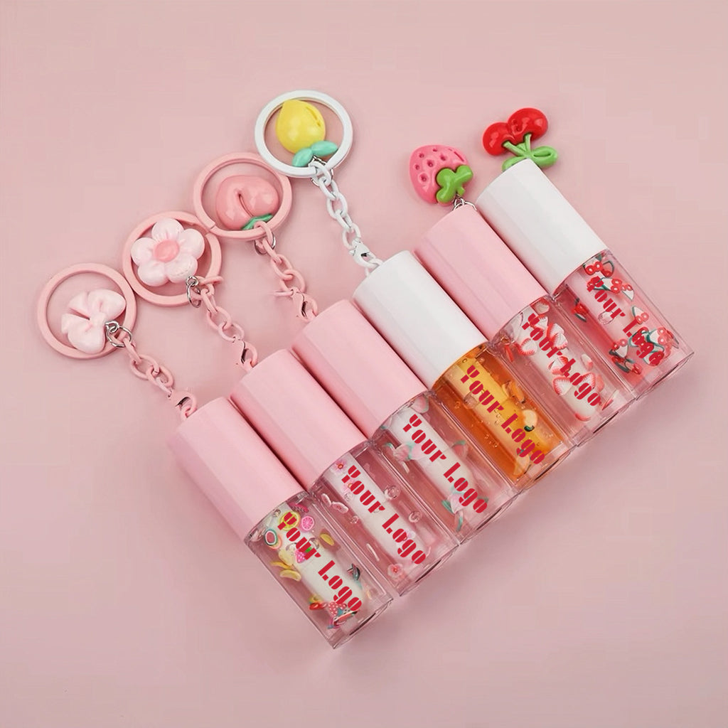 Customized Lipgloss Cute Keychain for Holiday Gifts Girls Night (for 5)